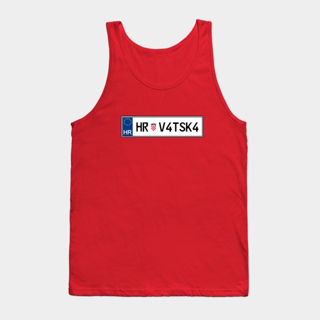 Croatia car license plate Tank Top by Travellers